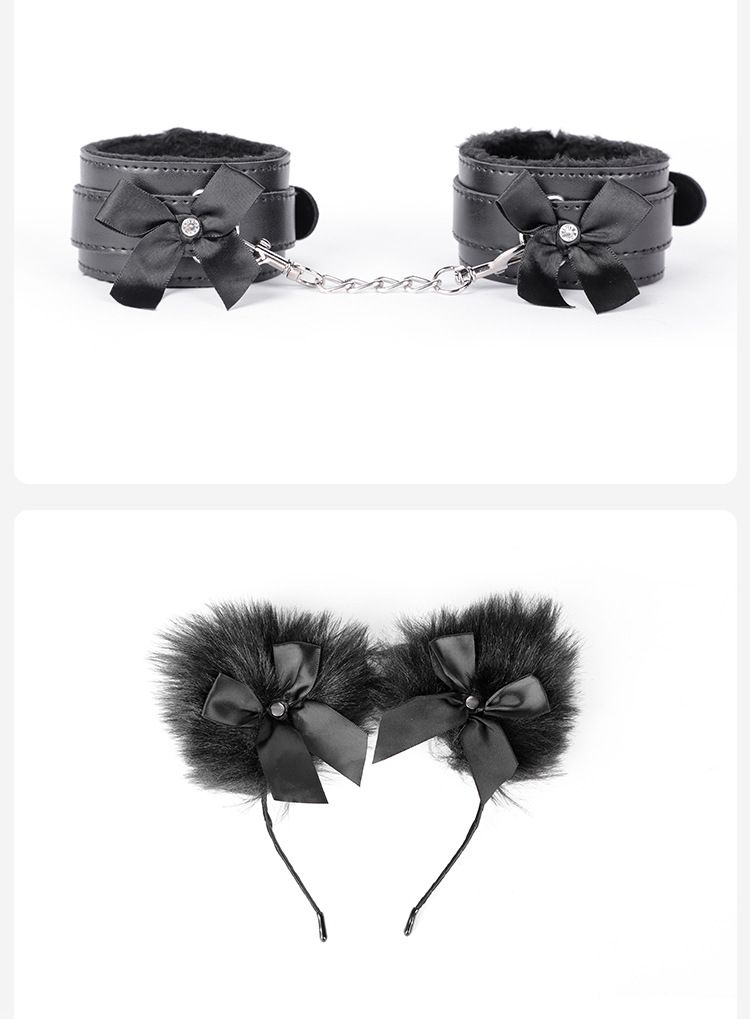 Juego de arcos divertidos para esclavos de perros, herramienta de tortura, látigo, collar, ataduras, esposas para manos y pies._voghion.com