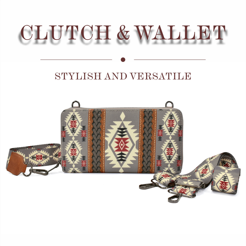 Portfel Western Wristlet Bohemian Aztec Credit Card Holder Portfel Clutch Torba na ramię dla kobiet_voghion.com