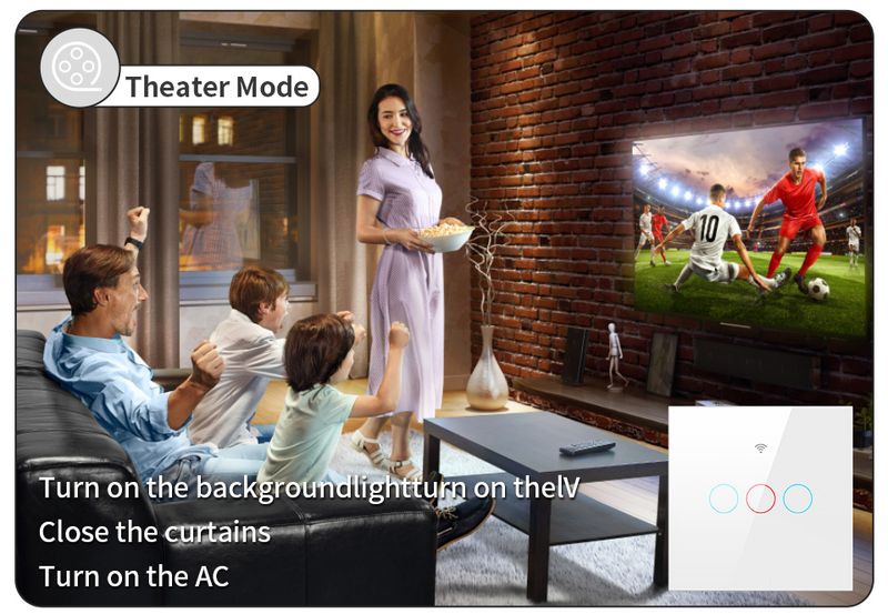 Smart Touch-afbryder Tuya Wifi-vægafbryder Alexa til belysning 1/2/3-gang 433Mhz 220V/110V uden neutral Google Home_voghion.com