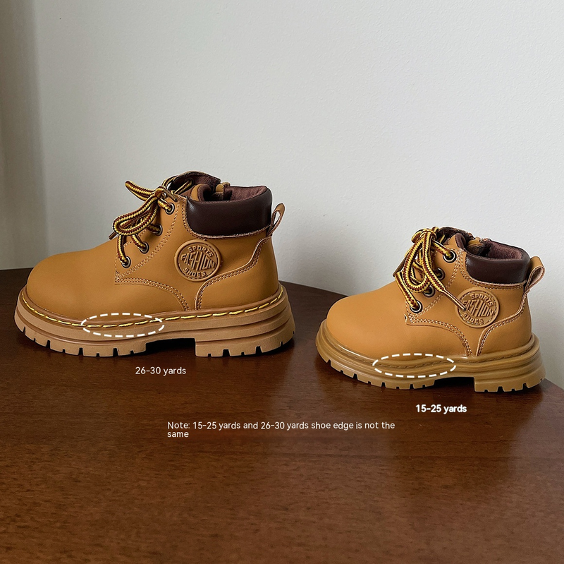 {15-42} Scarpe da passeggio per bambini Martin 2023 autunnali con suola morbida per ragazze e ragazzine corte per ragazzi grandi gialle_voghion.com