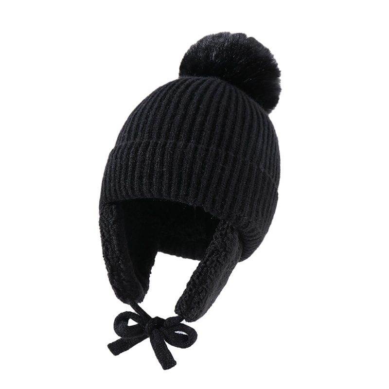 Abbigliamento per bambini Cappello per bambini lavorato a maglia Protezione per le orecchie del bambino e cappello in filo soffice_voghion.com