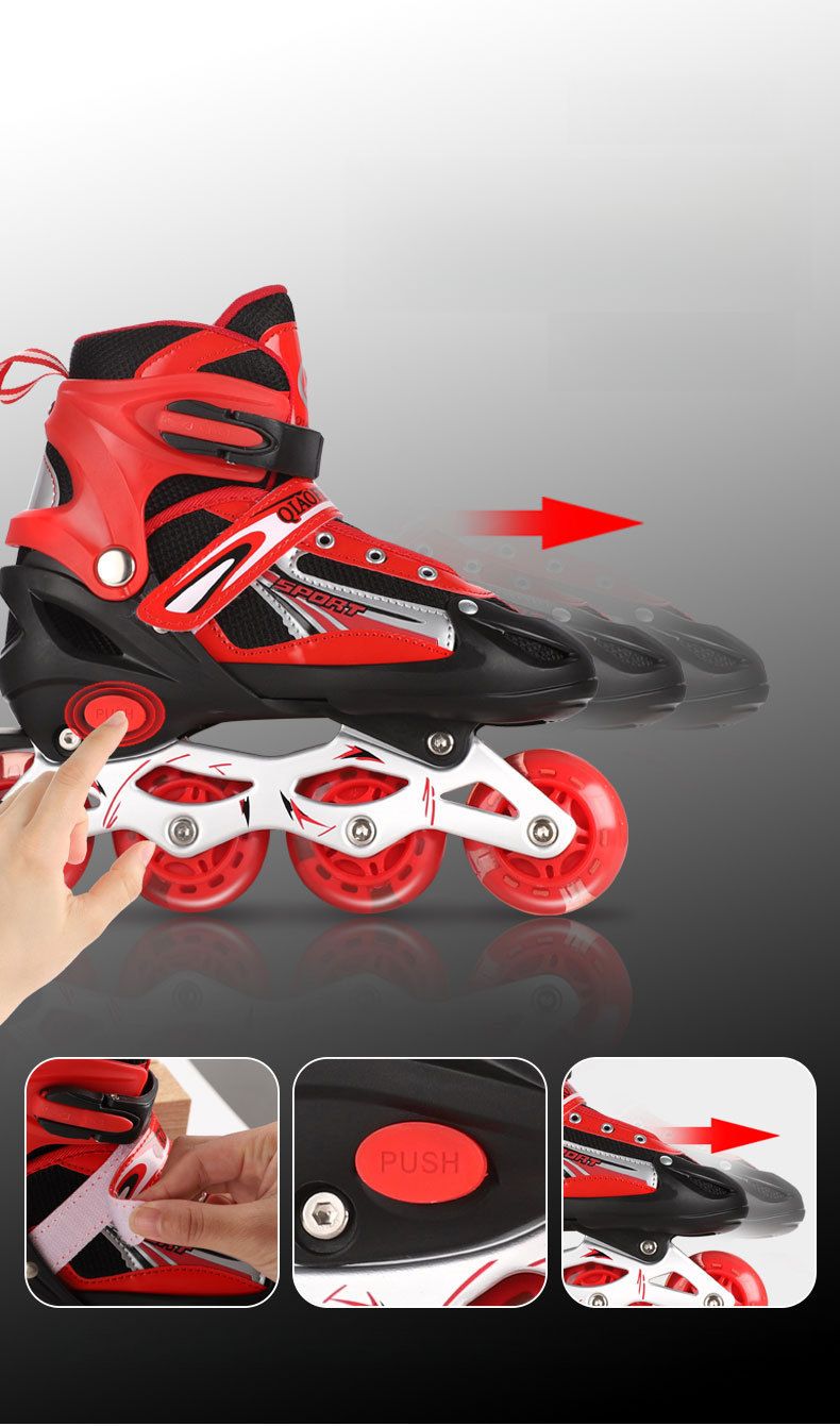 Pattini in linea professionali per adulti e bambini in PVC con rotelle universali e scarpe scorrevoli_voghion.com