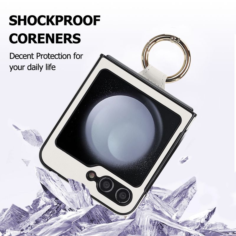 Applicable to Samsung ZFlip6 mobile phone case, rhombus ring, small fragrant wind folding protective case, zflip5/4 leather case, high-end._voghion.com