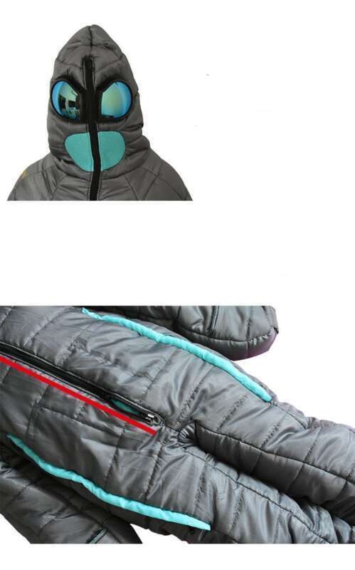 【Design a mano intera】 Sacco a pelo da campeggio caldo per mummia umanoide aliena camminabile, compagno ospedaliero speciale_voghion.com