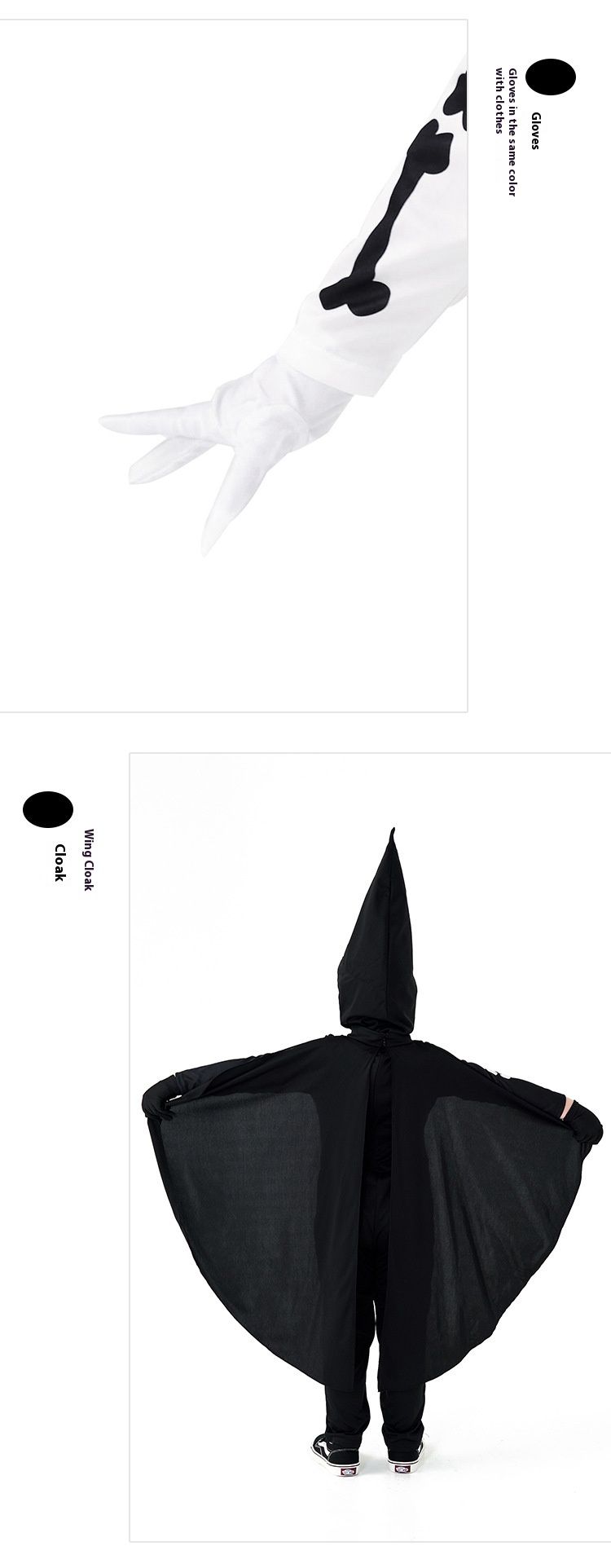Halloween for children's performance Skull cosplay costume Bone Ghost party outfit_voghion.com