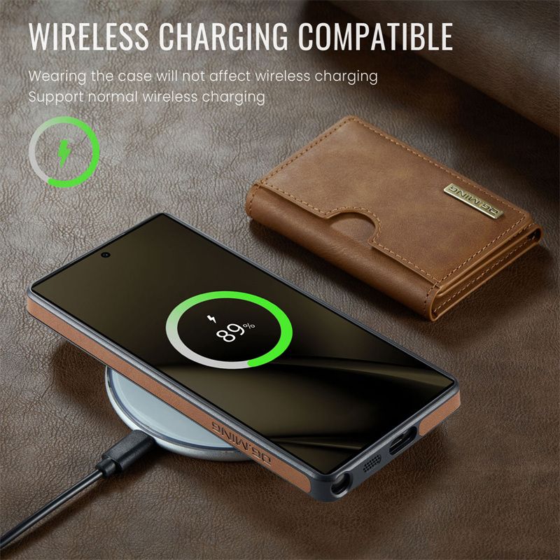 Custodia magnetica staccabile 2 in 1 per Samsung Galaxy S25 Edge S24 FE S23 S22 S21 Ultra Portafoglio in pelle con tasca porta carte sul retro_voghion.com