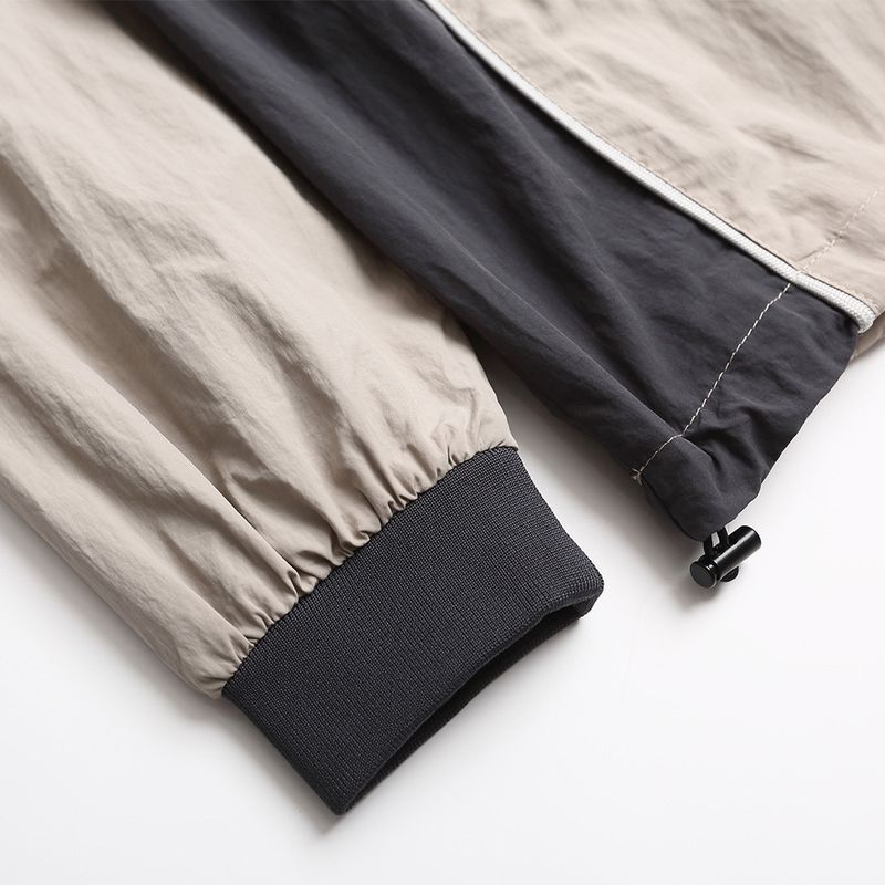 American Street Style Racing Suit Crewneck Sweatshirt Men's Color Block Embroidered Letters Loose Long Sleeve Top Sports_voghion.com