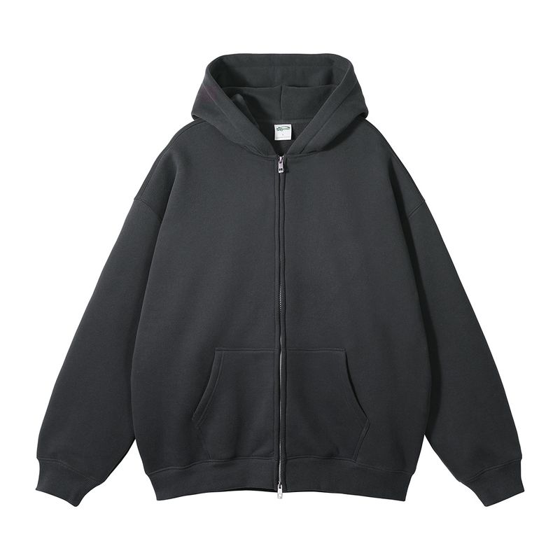 Felpa con cappuccio di marca alla moda, con cerniera argentata, foderata in pile, da uomo, autunno inverno 2024_voghion.com