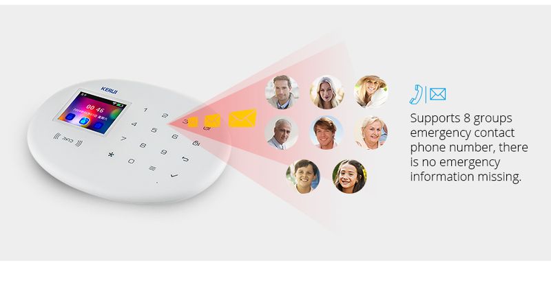 KERUI W202 Systeem Smart Tuya Beveiliging WIFI 2G GSM Thuis Draadloze APP Afstandsbediening 2,4 Inch Scherm Inbraakalarm_voghion.com
