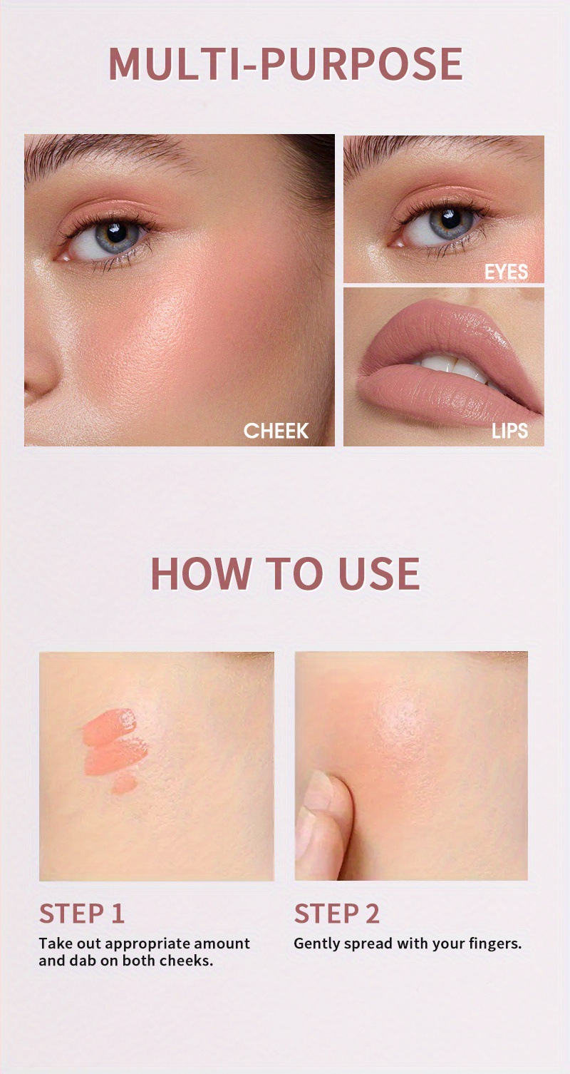 USHAS4 farbe flüssiges pulver rouge lidschatten lippen und wange dual zweck gesichts reparatur natürliche feine flash highlight_voghion.com