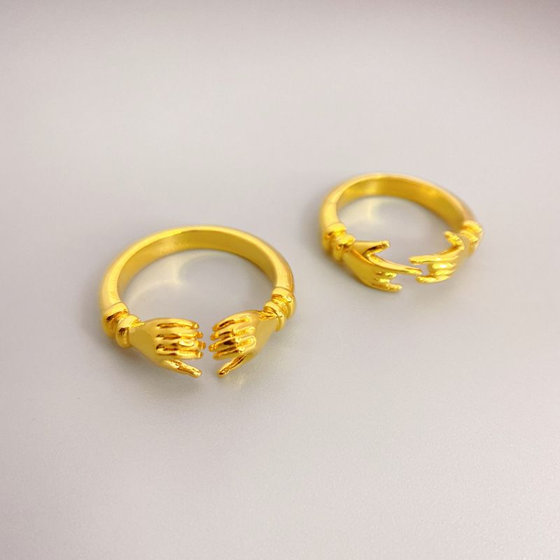 New Adjustable Brass Plated Genuine Gold Personalized Fashion With Female Small Hand Styling Finger Ring_voghion.com