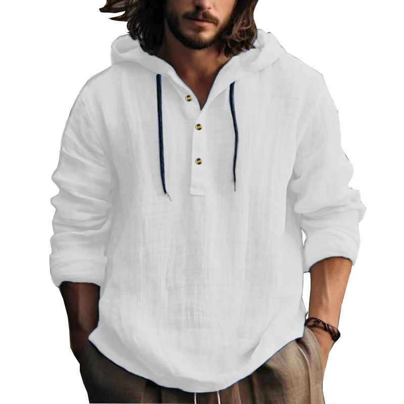 Nuova camicia americana in cotone e lino, ampia e casual, da uomo, primavera e autunno, a maniche lunghe, con cappuccio_voghion.com