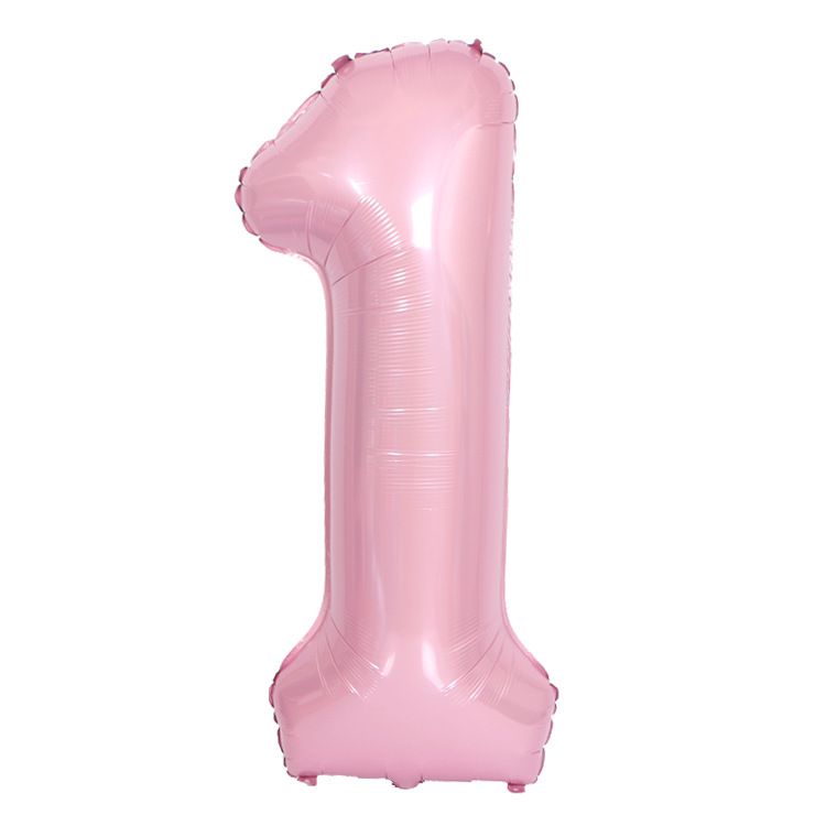 40-Inch Pearlized Foil Number Balloons – Blue & Pink Giant Digits For Birthday Celebrations (Set Of 0 & 1)_voghion.com