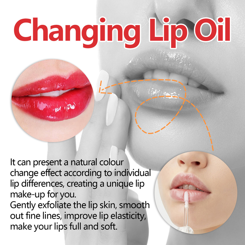 Aceite labial que cambia de color EELHOE, atenúa las líneas de los labios, hidrata, exfolia y da volumen a los labios en varios colores._voghion.com
