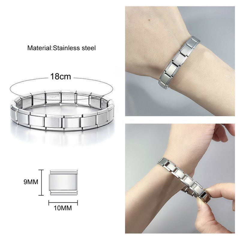 Unisex Smycken Mode Modulärt Armband Elastisk Sömnad Rostfritt Stål Fyrkantigt Titan Stål Klockarmband Kedja Het Rea_voghion.com