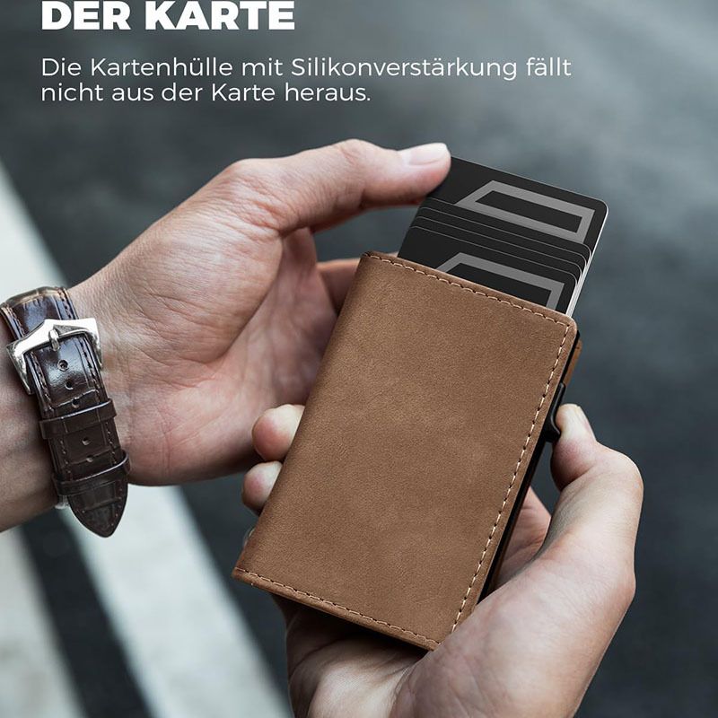 Portefeuille magnétique rétro en cuir Crazy Horse, antivol RFID, simple et ultra fin, pour homme, 30 % de réduction_voghion.com