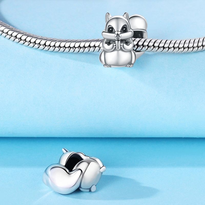 Gioielli da donna con ciondolo a forma di elefante, coniglio, leopardo, leone, perline, gioielli con bracciale, pezzi in rame bianco placcato argento_voghion.com