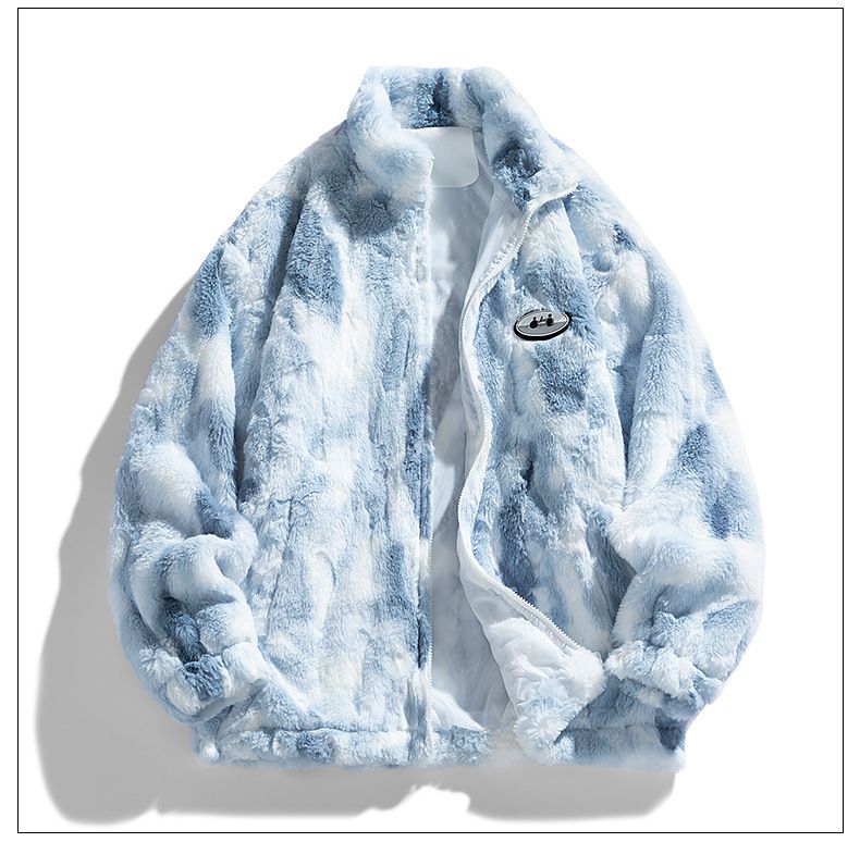 Cappotto invernale da uomo in lana d'agnello, ampio, foderato in pile tie-dye, spesso e caldo, stile streetwear alla moda_voghion.com