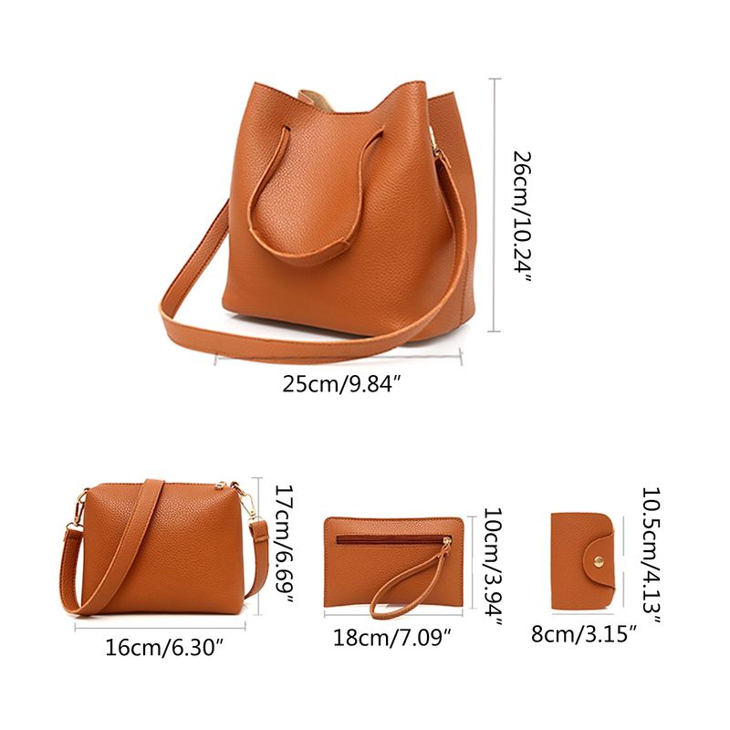 4Pcs Women Bags Set Purse Shoulder Handbag Tote Messenger Satchel Bag Crossbody Card For Case Holder Wallet For Girls Lady_voghion.com