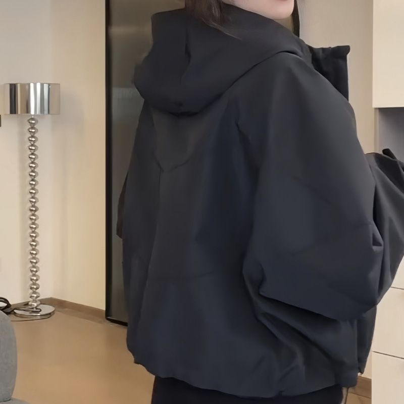 Rozenroze trenchcoat met capuchon, losvallend voor dames in de lente en herfst, met een ontwerp dat de huid bedekt en een_voghion.com