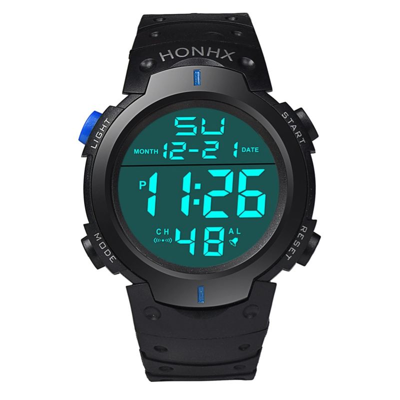 Yamaler HONHX Unisex regulowany pasek z podświetleniem, duża tarcza, sportowy cyfrowy zegarek na rękę_voghion.com