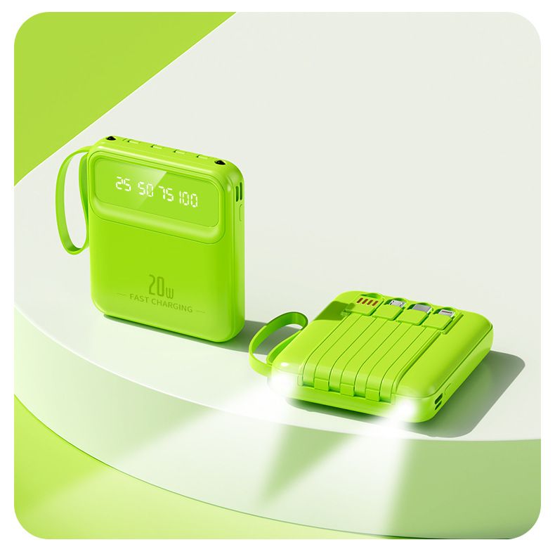 New Mini Bank With Built-in Cable 20000mAh Compact Portable Mobile Power Gift LG Customization_voghion.com
