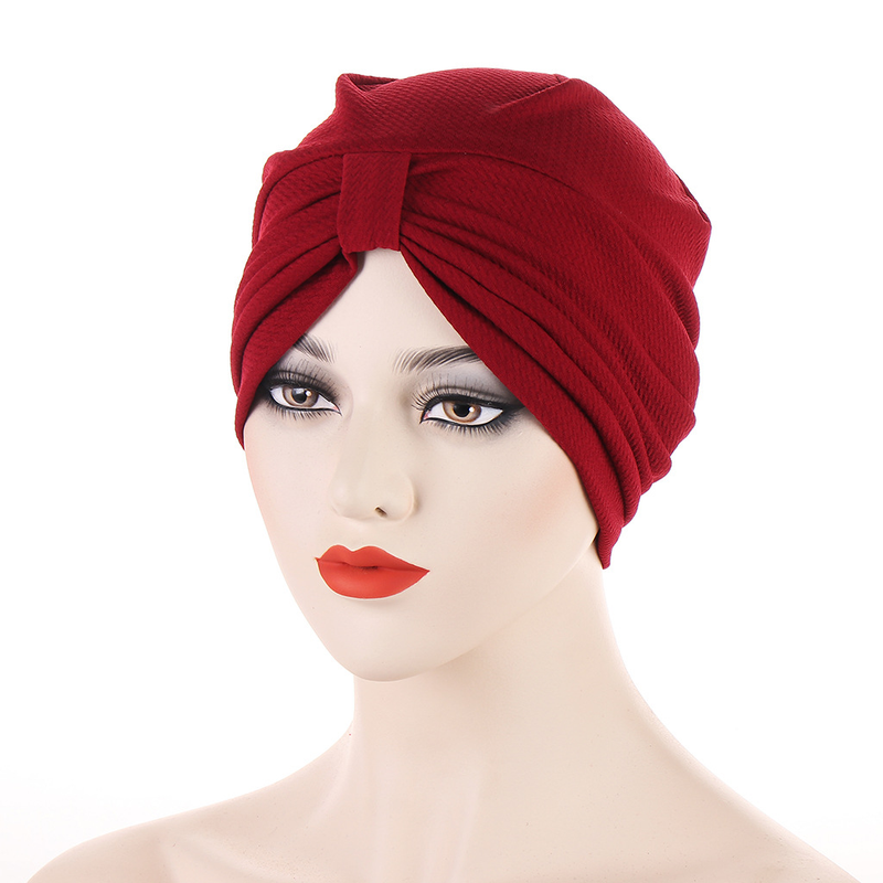 Women's Hats new multi-color bubble pleated pullover hat hexagonal turban hat in stock_voghion.com