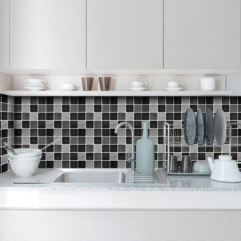 MSC077-0923D Mosaik Krystal Flise Klistermærke Glas Tile DIY Vandtæt selvklæbende vægklistermærke_voghion.com
