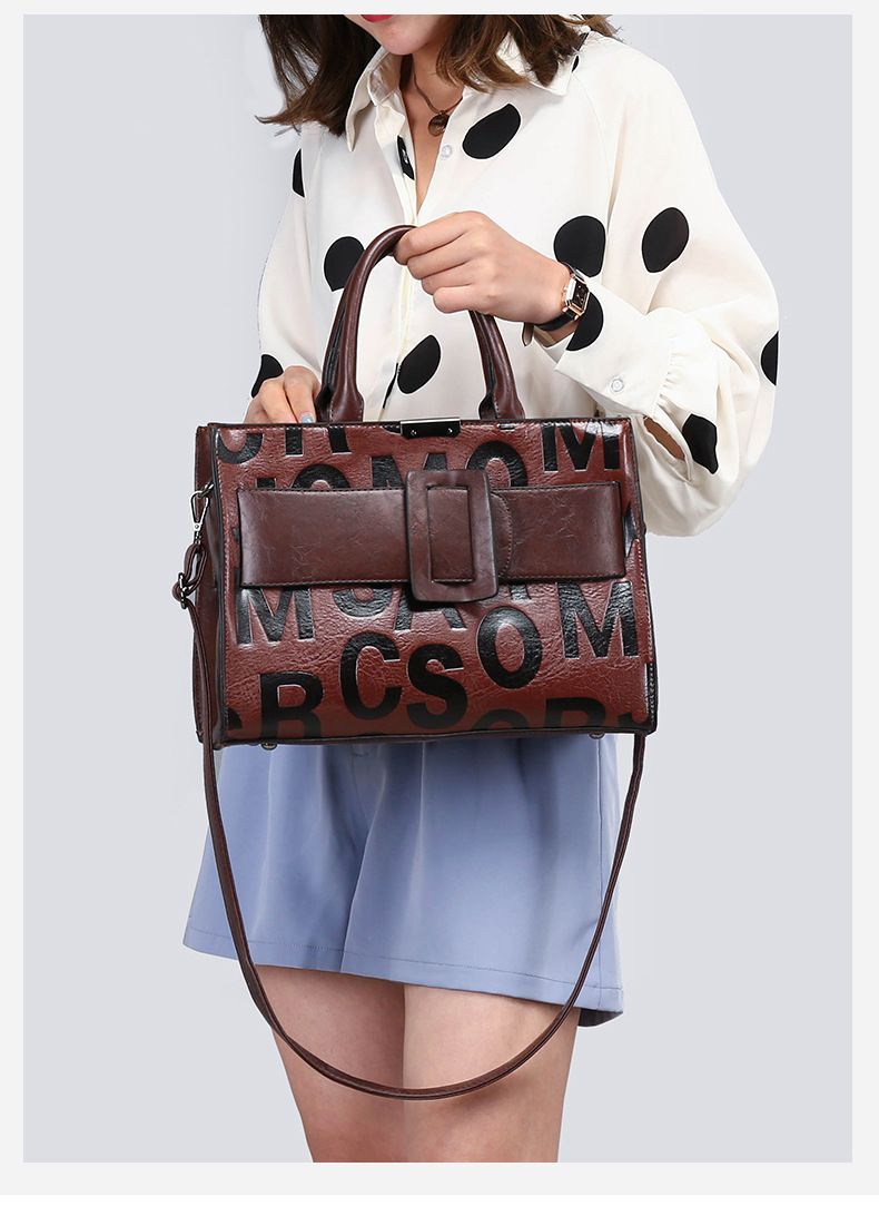 Sacs pour femmes, nouveau sac à main à lettre, sac à bandoulière en relief, sac messager de grande capacité_voghion.com