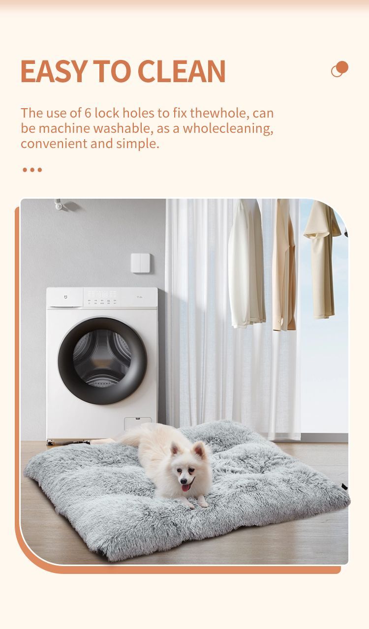 Fluffy Dog Crate Pad, Plush Fur Dog Bed For Extra Large Dogs, Calming XL Dog Bed For Crate, Soft Warm Dog Crate Mat With Non-Slip Bottom, Grey_voghion.com