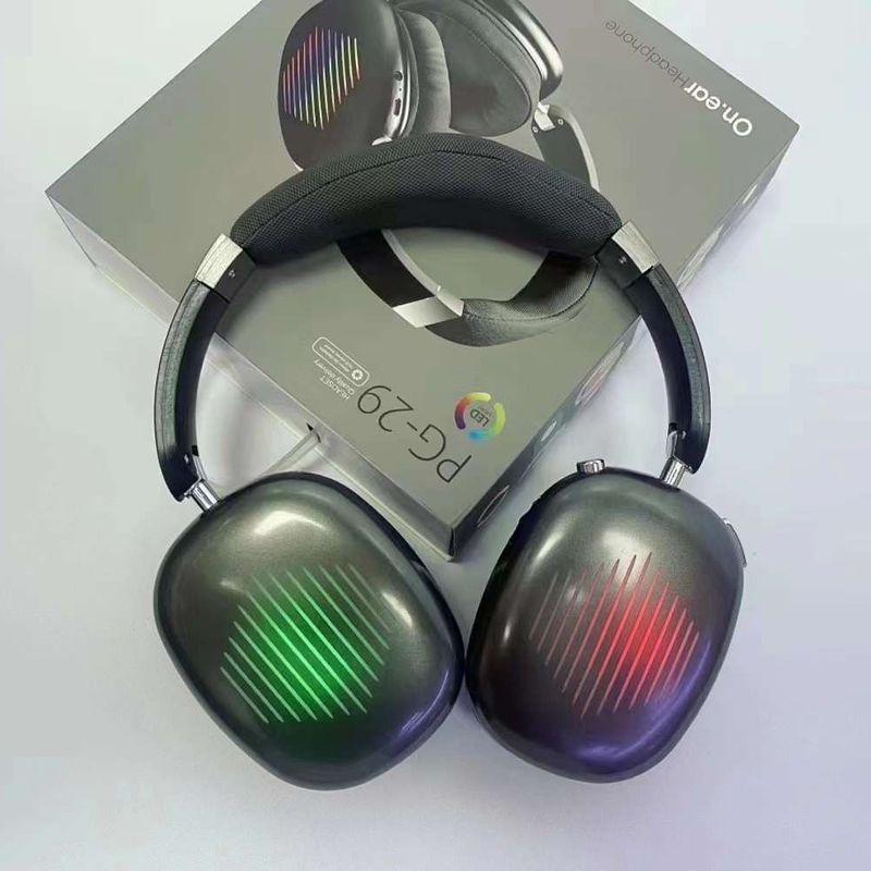 PG-29 - Neue am Kopf befestigte Bluetooth-Kopfhörer mit blendenden LED-Lichtern und starken Bässen_voghion.com