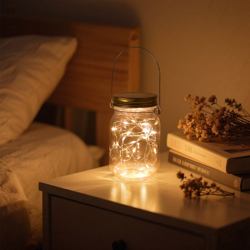 Scatola per batterie AAA transfrontaliera Coperchio per barattolo di vetro Stringa di luci in filo di rame Decorazione natalizia Stringa di luci con tappo di bottiglia stampabile_voghion.com