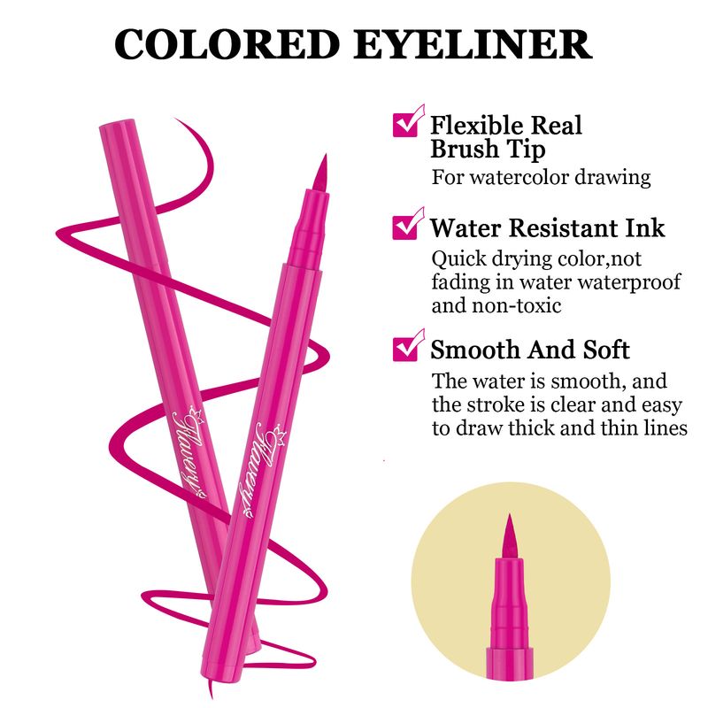 Nuovo set di 12 eyeliner liquidi opachi arcobaleno a lunga durata_voghion.com