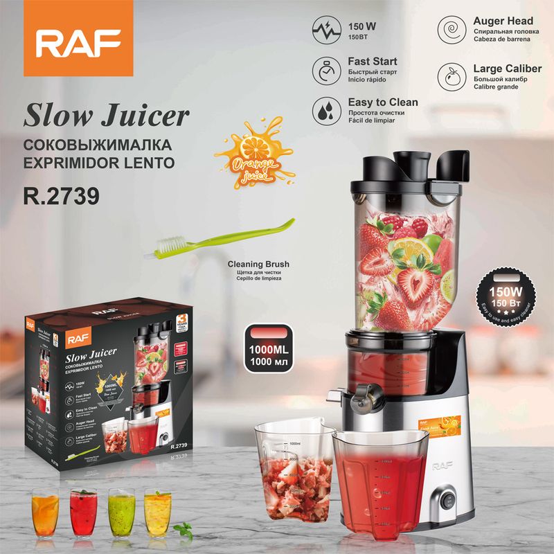 RAF Slow Juicer - With Pulp Separator, Large Caliber No Cutting Needed, Filter For Fruits & Vegetables_voghion.com