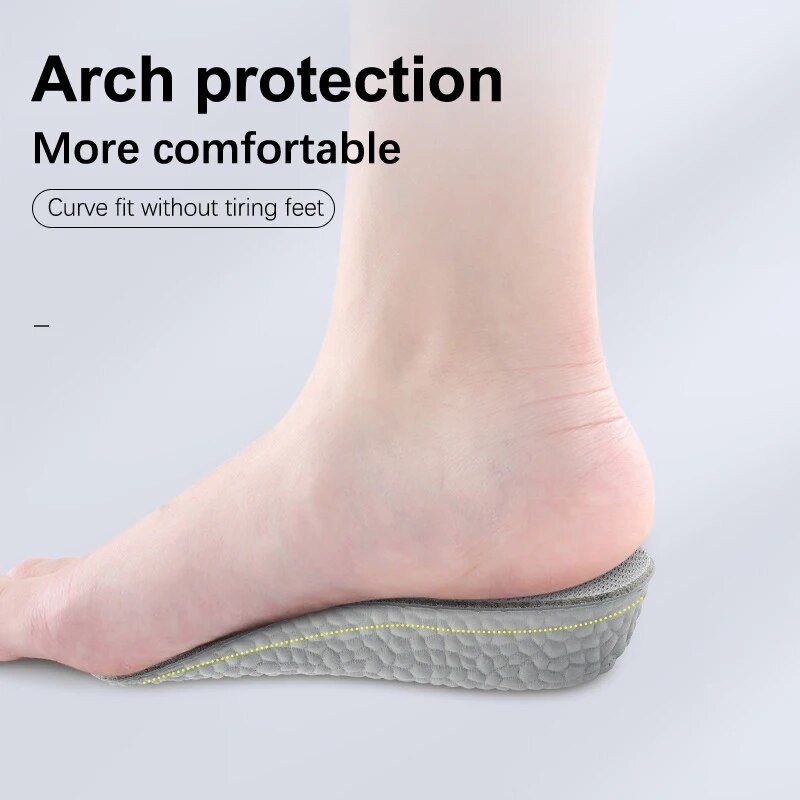 1 Pair Height Increase Insoles For Men Women Shoes Flat Feet Arch Support Orthopedic Sneakers Heel Lift Boost Shoe Pads_voghion.com