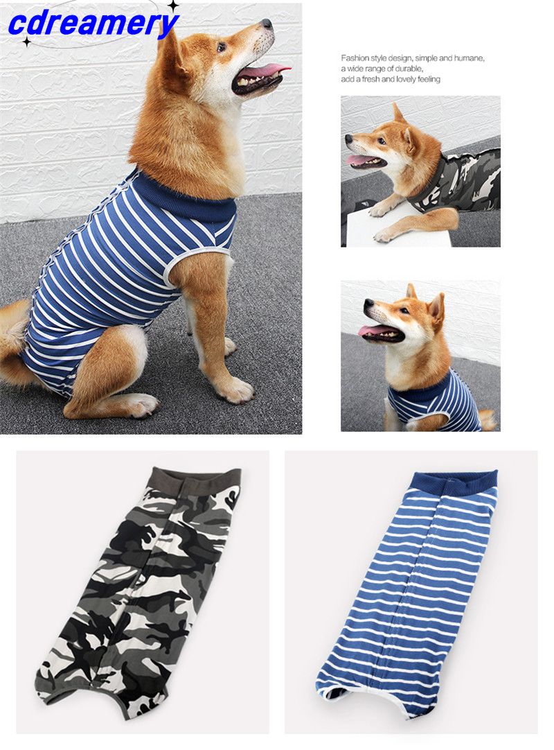 Tuta per cani, pigiama, elasticizzata, con strisce mimetiche, gilet, fascia addominale, abbigliamento chirurgico, tuta per bambina e ragazzo_voghion.com