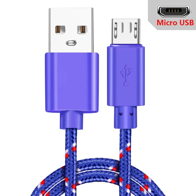 1m/2m/3m Micro Data Sync USB Charger Cable For Samsung Huawei Xiaomi HTC Android Phone Nylon Braided MicroUSB Cables_voghion.com