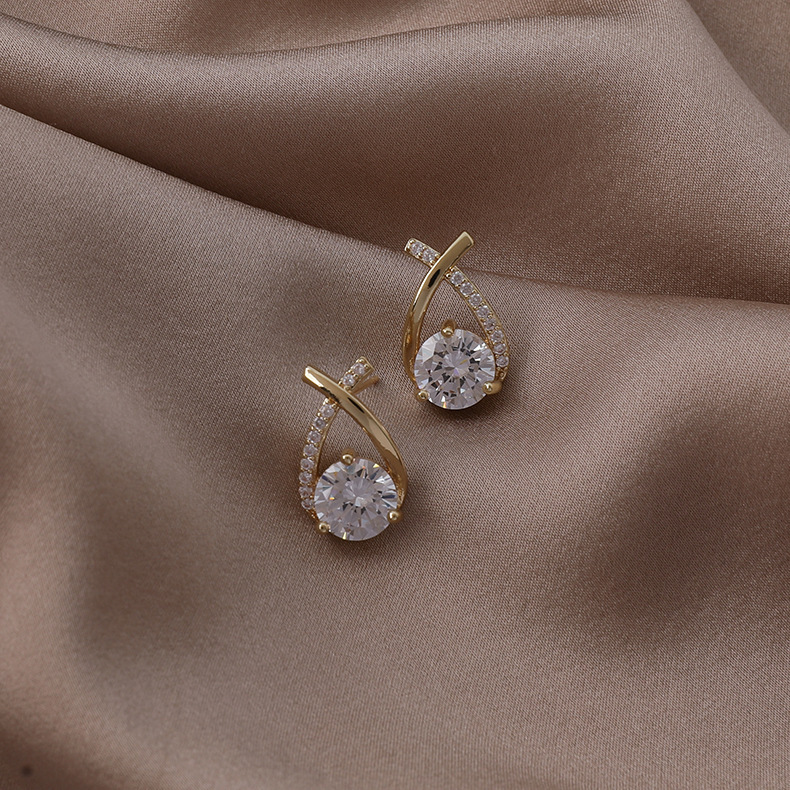 Pendientes de circonio brillante con microincrustaciones de plata de ley Sier VENUS para accesorios de mujer para chicas de fiesta de moda Je_voghion.com