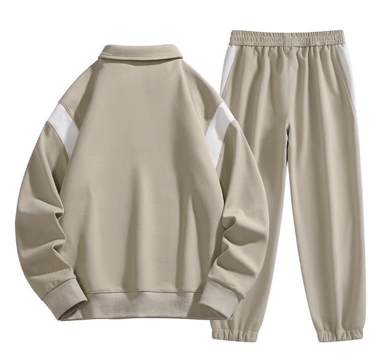 Men's Long Sleeve Zip-Up Sweatshirt & Jogger Set - Stylish Contrast Casual Outfit For Spring & Fall_voghion.com