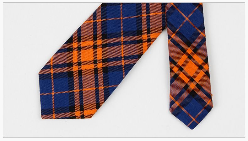 Corbata a cuadros de algodón unisex Corbata informal de moda para hombre estrecha de 6 cm_voghion.com