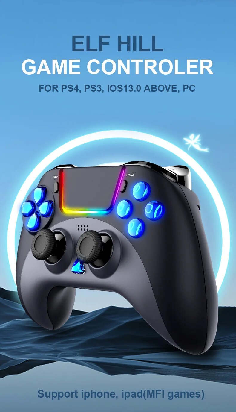 Ipega 4023 Bluetooth Gamepad Game Controller Touchpad Wireless Joystick for PS4 PS3 iOS MFi Games Android Phone PC_voghion.com