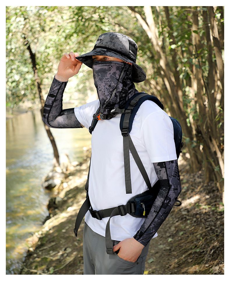 Herren-Cape-Bucket-Hut mit abnehmbarem Hals, UPF 50+, leicht und schnelltrocknend, für Wandern und Outdoor_voghion.com