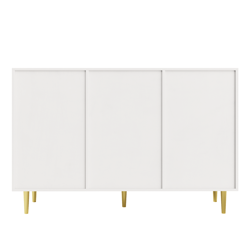 Credenza Weiß 120x90cm Mit Rattantür, Schublade, Holzschrank_voghion.com