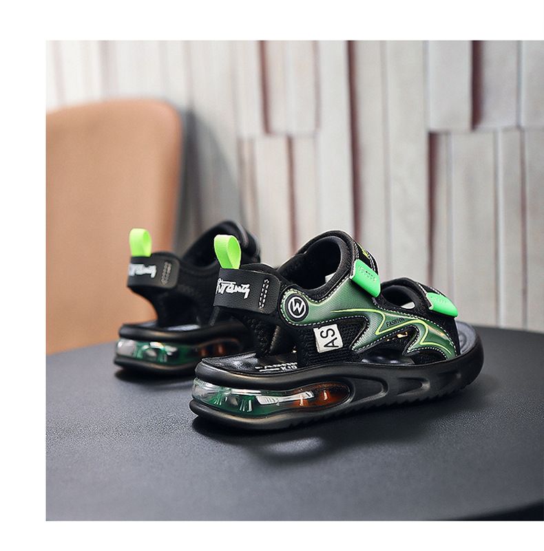 Sandali da bambino per bambini 2023 estate nuovi alla moda grandi suola morbida punta aperta ragazzi cuscino d'aria scarpe sportive da spiaggia tendenza_voghion.com