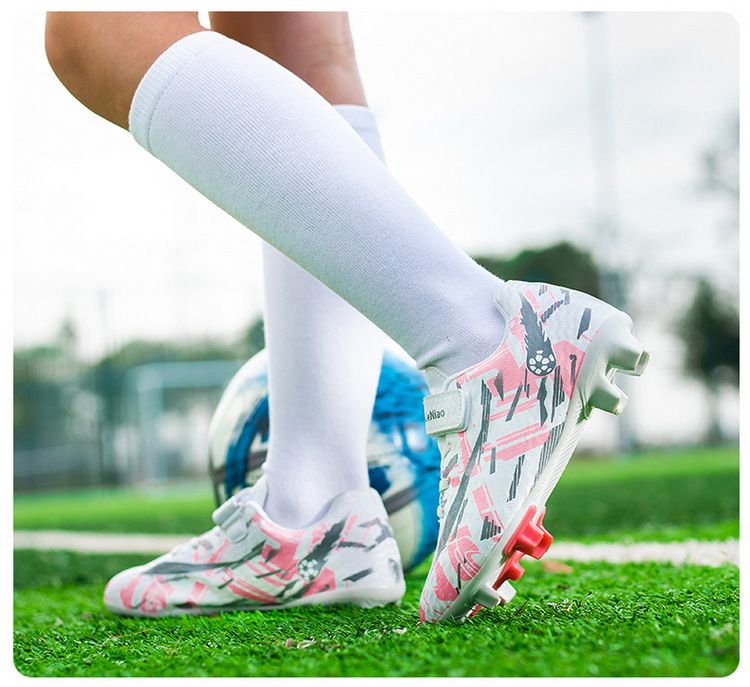 Nuove scarpe da calcio per bambini transfrontaliere per studenti, ragazzi e ragazze, TF, unghie rotte, velcro, scarpe da allenamento traspiranti da donna_voghion.com