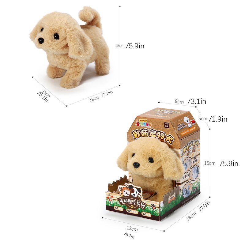 Adorável Cachorro Robô de Pelúcia Eletrônico com Características Realistas - Diversão Garantida para Crianças_voghion.com