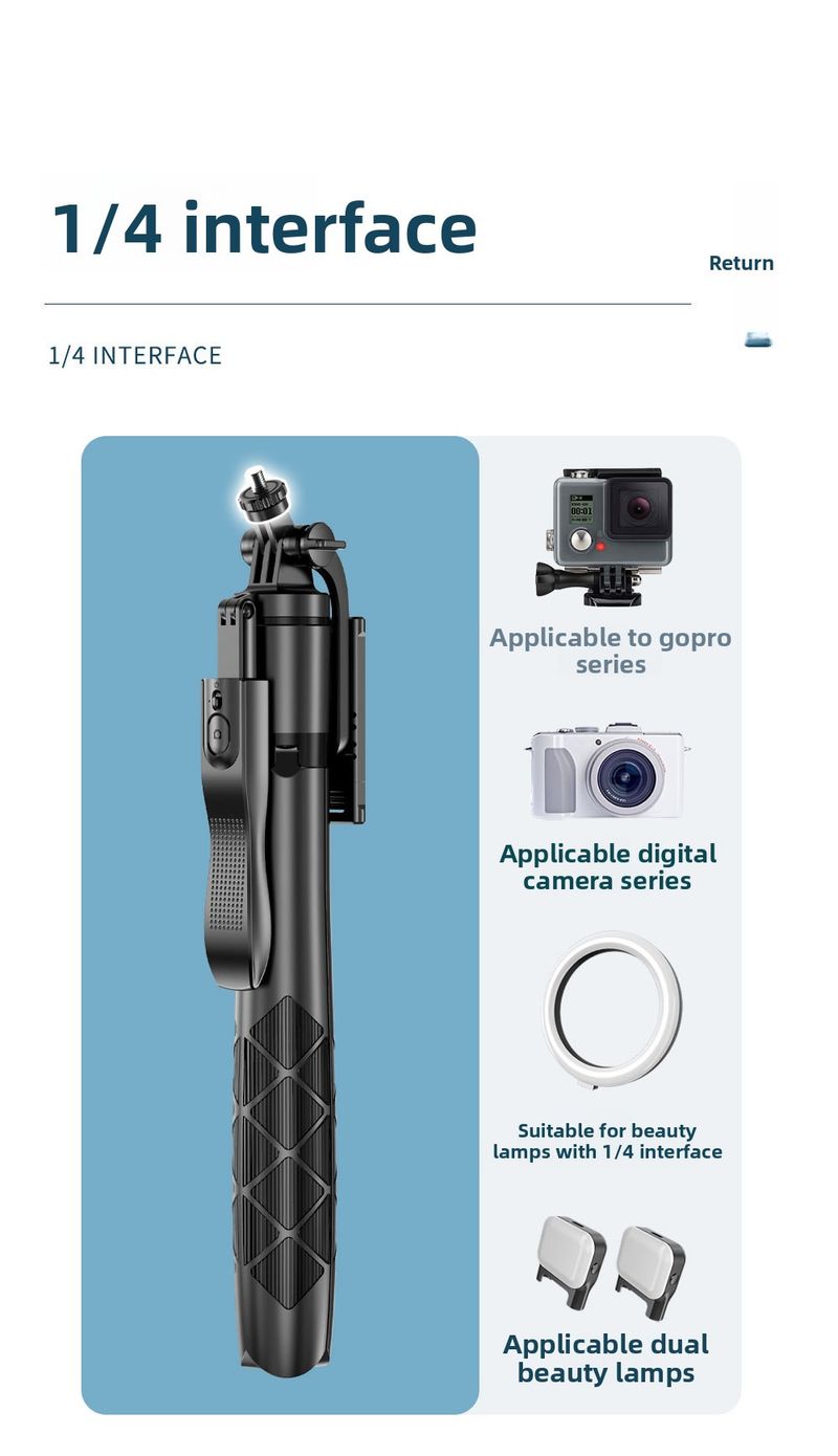 Selfie-Stick-Stativ L16 Anti-Shake Einziehbarer Handyhalter Tragbares Live-Übertragungsfoto-Desktop-Stativ für Reisen_voghion.com