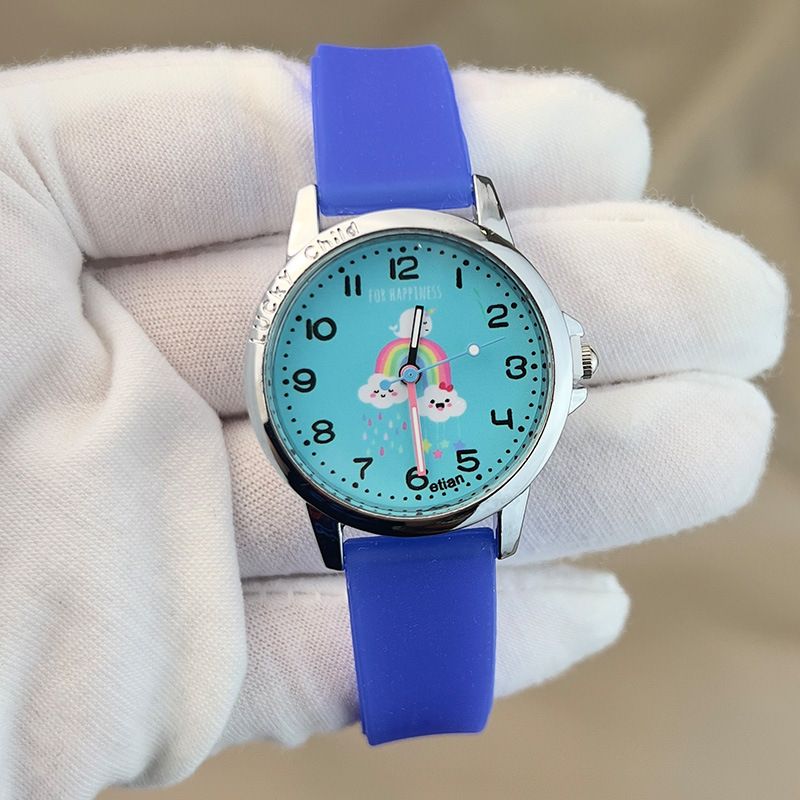Student Watch Children's Watch Cute Rainbow Silicone Watch Luminous Pointer Student Watch_voghion.com