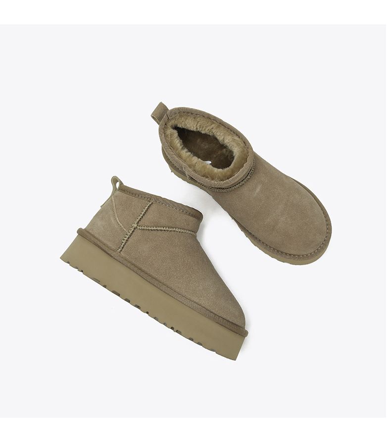 Damenschuhe Schneestiefel Winter Pelz Eins Mit Wolle Verdickung Warm Erhöhen Brot Baumwolle Schuhe_voghion.com