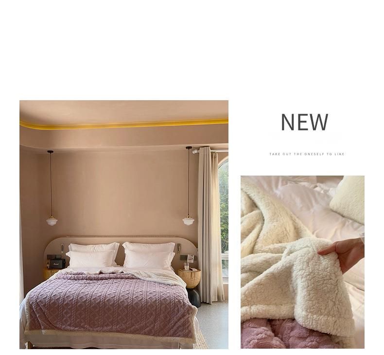 2025 Lamb Wool Taffeta Coral Fleece Nap Multicolor Autumn Winter Office Throw Blanket_voghion.com